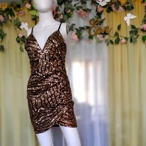 Black and Gold Sequin party dress